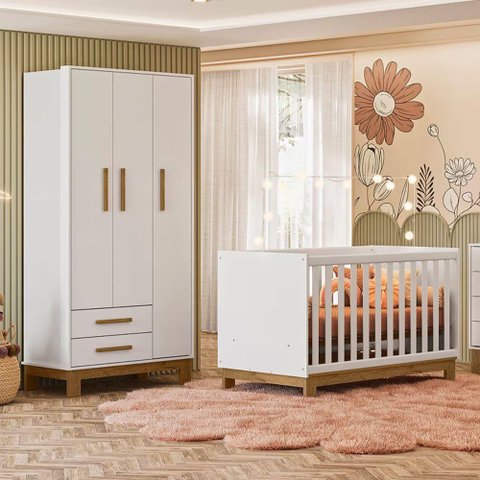 Quarto Infantil Q Encanto Guarda-roupa e Berço - Q Move