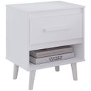 Ver imagem 2 de Kit 2 Mesas de Cabeceiras 1 Gaveta e Nicho Lima Branco