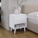 Ver imagem 5 de Kit 2 Mesas de Cabeceiras 1 Gaveta e Nicho Lima Branco