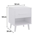 Ver imagem 4 de Kit 2 Mesas de Cabeceiras 1 Gaveta e Nicho Lima Branco