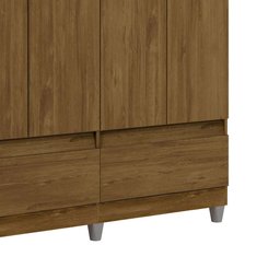 Guarda-Roupa Roupeiro Solteiro Romeu 4 portas 2 Gavetas Freijó - Rede Móveis - 8