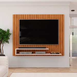 Painel para Tv até 55 Polegadas com Nichos Dj Móveis Ripe Freijó Off White