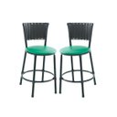 Ver imagem 1 de Kit 2 Banquetas Baixa Cozinha Encosto Juncado