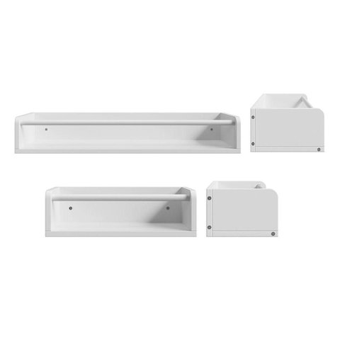 Kit Prateleiras Nicho de Parede Infantil MDF 62cm e 32cm Branco Infantile Móveis