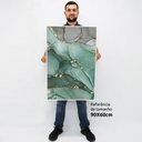 Ver imagem 2 de Quadro Decorativo em Canvas Abstrato Mármore Verde e Cinza TaColado Moldura Flutuante 4,5cm Freijó 9