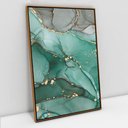 Ver imagem 1 de Quadro Decorativo em Canvas Abstrato Mármore Verde e Cinza TaColado Moldura Flutuante 4,5cm Freijó 9