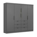 Ver imagem 3 de Guarda-roupa Casal Desc 4 Portas 6 Gavetas Onix - Pnr Móveis