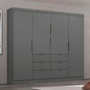 Ver imagem 1 de Guarda-roupa Casal Desc 4 Portas 6 Gavetas Onix - Pnr Móveis