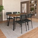 Ver imagem 1 de Conjunto Sala de Jantar 4 Cadeiras Up Carraro Nogal Preto