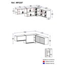 Ver imagem 4 de Kit Armário Cozinha Aéreo Canto 90cm com Aéreo 70cm e Aéreo 120cm Veneza Multimóveis Mp2287