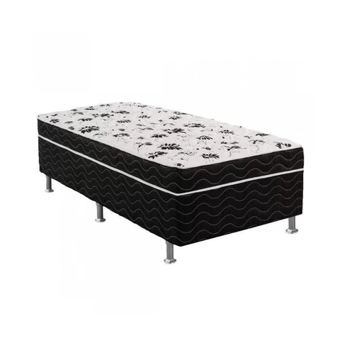 Cama Box Solteiro + Colchão Solteiro Confort Molas Bonnel 88x188x57