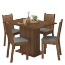 Ver imagem 2 de Conjunto Sala de Jantar Mesa Tampo de Vidro 4 Cadeiras Rustic Silver Camélia Madesa