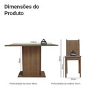 Ver imagem 3 de Conjunto Sala de Jantar Mesa Tampo de Vidro 4 Cadeiras Rustic Silver Camélia Madesa