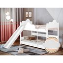 Ver imagem 2 de Beliche Luxo Solteiro Erika Nuvem com Escorregador Branco + Luminária Led