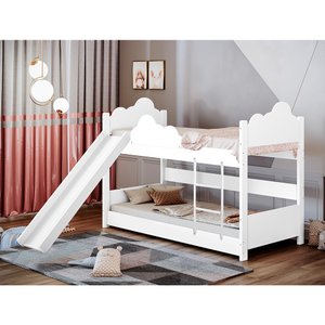 Beliche Luxo Solteiro Erika Nuvem com Escorregador Branco + Luminária Led