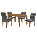 Ver imagem 2 de Mesa de Jantar Liz 120cm Mdf Canto Copo e com 4 Cadeiras Carol
