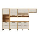 Ver imagem 3 de Cozinha Completa Modulada 100% MDF 6 Peças 10 Portas 6 Gavetas e Vidro 354cm Vicenza Espresso Móveis Bege/Amêndoa/Off White