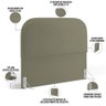Cabeceira Cama Box Casal 140cm Lanna com Puff Recamier Doha W01 Bouclê Oliva - Lyam Decor - 5