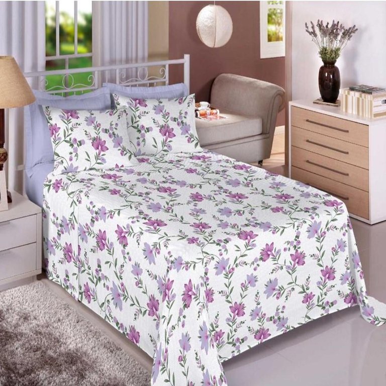 Jogo de Cama Casal Algodão 130 Fios 4 Peças Macio Estampado Jogo de Cama Casal Algodão 130 Fios 4 Peças Macio Estampado