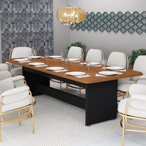 Mesa Grande de Jantar 220cm 8 Lugares para Cozinha e Salas