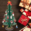 Ver imagem 4 de Kit 5 Enfeite de Madeira Arvore de Natal 24,5 Cm