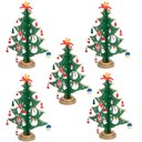 Ver imagem 1 de Kit 5 Enfeite de Madeira Arvore de Natal 24,5 Cm
