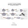 Jogo de Panela Ceramica Antiaderente Indução Pratic Cook Cinza Claro Mimo Style 10 Peças - 8