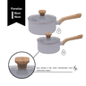Jogo de Panela Ceramica Antiaderente Indução Pratic Cook Cinza Claro Mimo Style 10 Peças - 3
