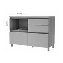 Ver imagem 2 de Balcão Cozinha Nesher Rainha 1PTA 4GAVS 120cm Nature/Greige