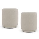 Ver imagem 1 de Kit 02 Puffs Decorativos Orgânicos Living Mavi Bouclê Bege - Abmaza