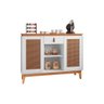 Aparador Buffet 2 Portas E 1 Gaveta Zoe Branco E Noce - 1