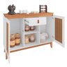 Aparador Buffet 2 Portas E 1 Gaveta Zoe Branco E Noce - 5