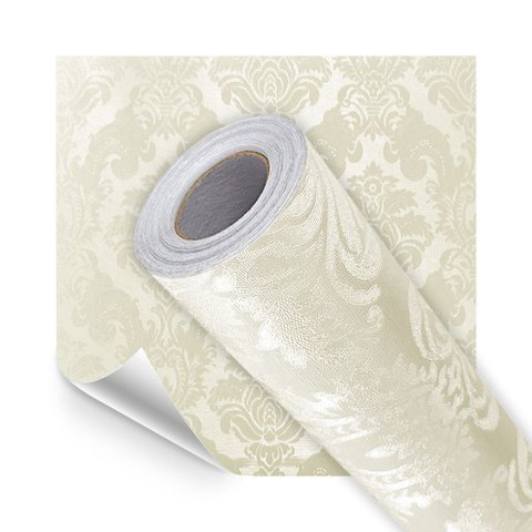 Papel de Parede Adesivo Lavavel Texturizado Arabesco Champanhe 500x60cm