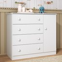 Ver imagem 1 de Cômoda Infantil 95cm 1 Porta e 4 Gavetas Encanto Multimóveis Mp4449 Branco