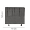 Cabeceira Estofada Kiara 90cm Solteiro para Cama Box Quarto Suede Cinza Escuro Grafite - Ahazzo Móve - 2