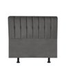 Cabeceira Estofada Kiara 90cm Solteiro para Cama Box Quarto Suede Cinza Escuro Grafite - Ahazzo Móve - 1