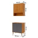 Ver imagem 4 de Armário Aéreo com Balcão Divina 80 Cm para Cozinha 4 Portas Cinamomo/titanium