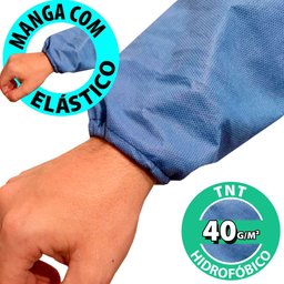 Kit 10 Avental Jaleco Descartável Manga Longa Tnt 40grs Fa Maringá - 3