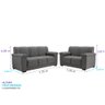 Conjunto Sófa Roma 2 e 3 lugares Suede Cinza - 4