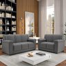 Conjunto Sófa Roma 2 e 3 lugares Suede Cinza - 1