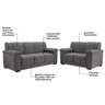 Conjunto Sófa Roma 2 e 3 lugares Suede Cinza - 3
