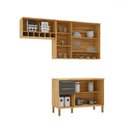 Ver imagem 3 de Cozinha Compacta Napoli 7 Portas 2 Gavetas 100% Mdf com Vidro Amêndoa/chumbo - Rio Doce