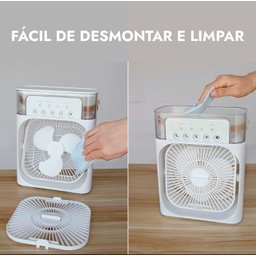 Mini Ar Condicionado Umidificador Ventilador Portátil Luz Nf - 7