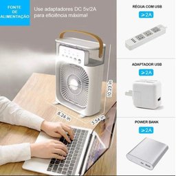 Mini Ar Condicionado Umidificador Ventilador Portátil Luz Nf - 6