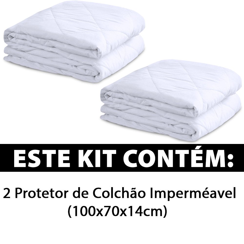 Kit 2 Protetor Capa Colchão Chiqueirinho Impermeável 70x100 BF Colchões - 2