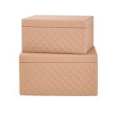 Ver imagem 1 de Kit Caixa Decorativa Bege Rosado - 2 Peças