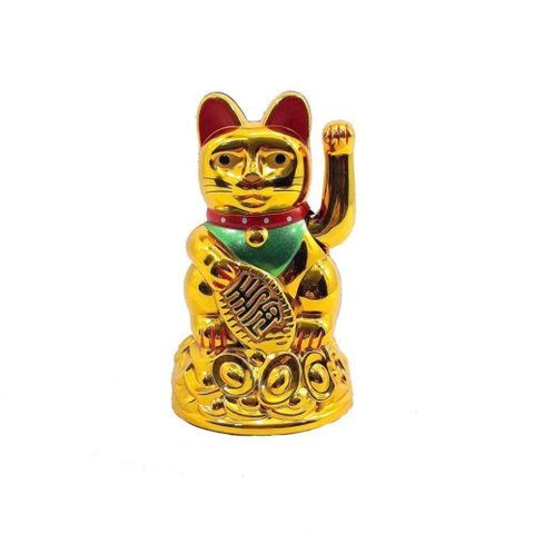 Maneki Neko o Gato da Sorte Japonês 11 Cm Energia Solar