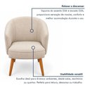 Ver imagem 4 de Poltrona Decorativa Linho Premium Base Madeira Maciça Luiza