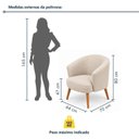 Ver imagem 3 de Poltrona Decorativa Linho Premium Base Madeira Maciça Luiza