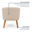Ver mais imagens de Poltrona Decorativa Linho Premium Base Madeira Maciça Luiza